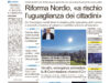 La prima pagina dell’edizione in edicola oggi