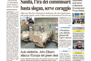 La prima pagina dell’edizione in edicola oggi