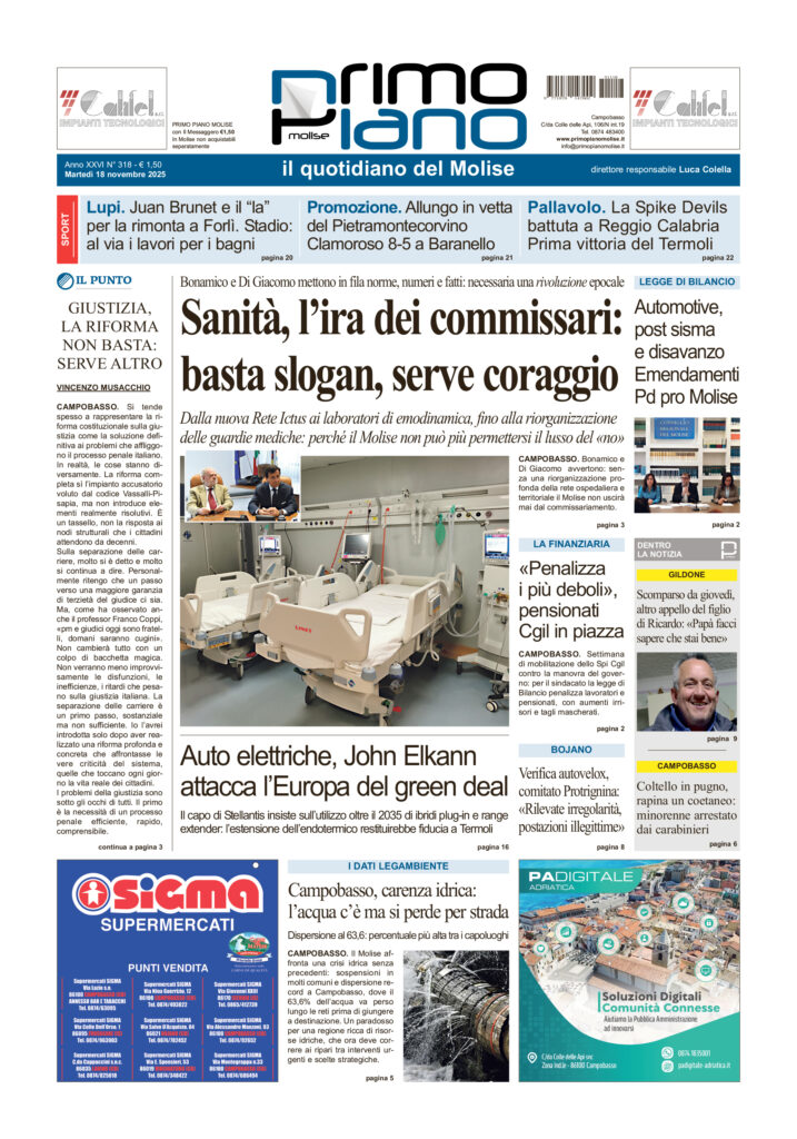 L’edizione completa di Primo Piano Molise del 18 novembre