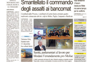La prima pagina dell’edizione in edicola oggi