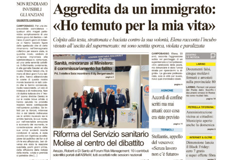 La prima pagina dell’edizione in edicola oggi