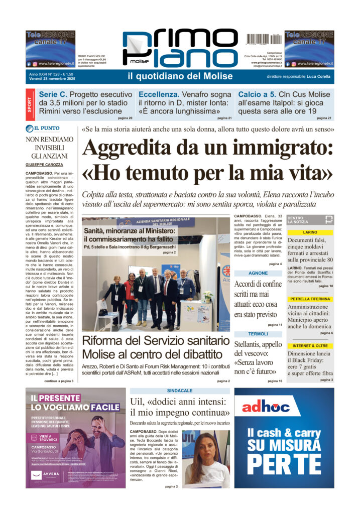 L’edizione completa di Primo Piano Molise del 28 novembre