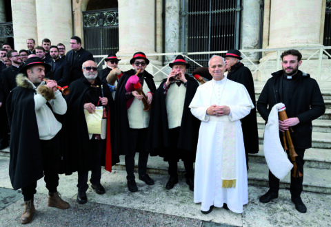 Gli zampognari del Matese da Papa Leone XIV