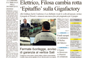 La prima pagina dell’edizione in edicola oggi