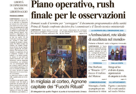 L’edizione completa di Primo Piano Molise dell’8 dicembre