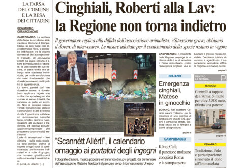 La prima pagina dell’edizione in edicola oggi