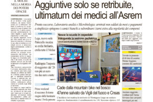 La prima pagina dell’edizione in edicola oggi