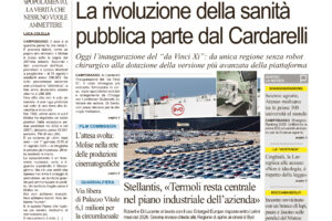 La prima pagina dell’edizione in edicola oggi