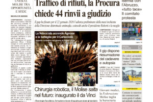 La prima pagina dell’edizione in edicola oggi
