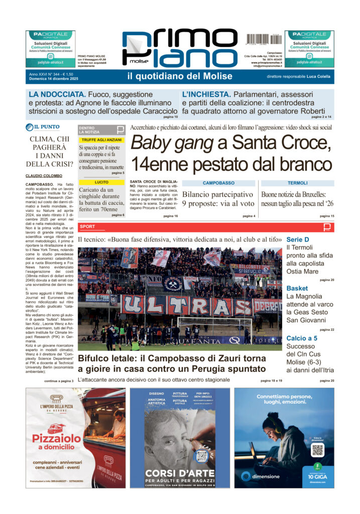 L’edizione completa di Primo Piano Molise del 14 dicembre
