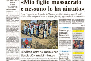 La prima pagina dell’edizione in edicola oggi