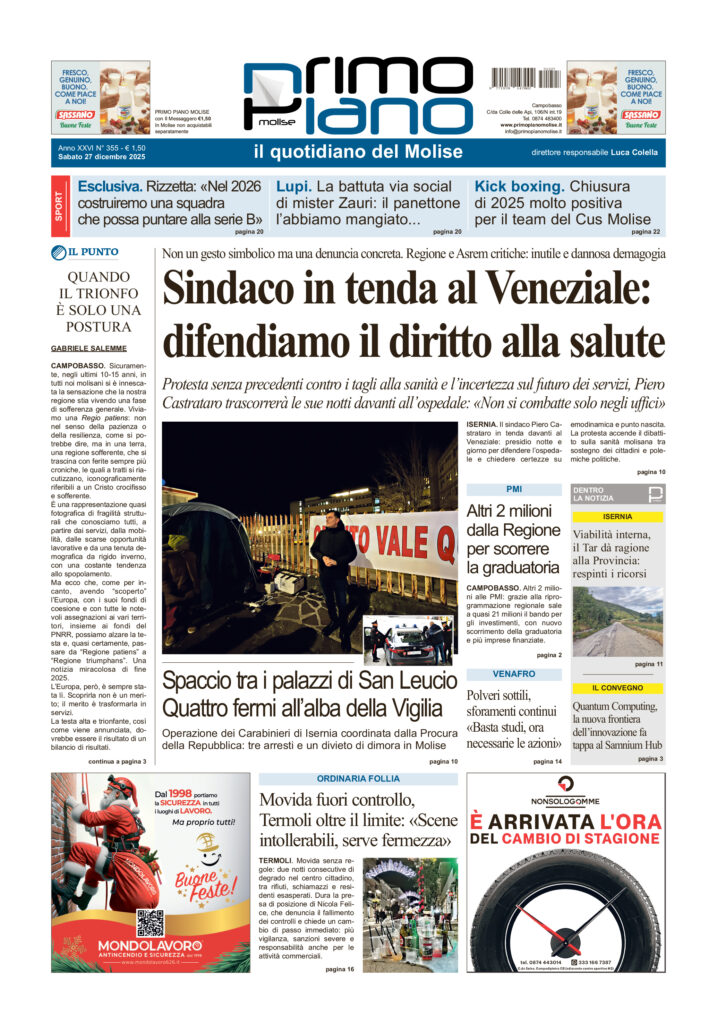 L’edizione completa di Primo Piano Molise del 27 dicembre