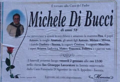 Lutto a Isernia, addio a Michele Di Bucci: comunità unita nel dolore