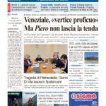 La prima pagina dell’edizione in edicola oggi