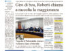 La prima pagina dell’edizione in edicola oggi