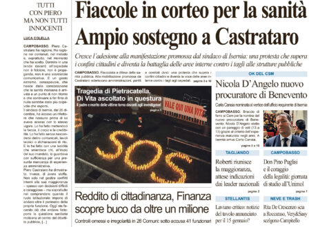 La prima pagina dell’edizione in edicola oggi