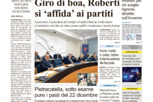La prima pagina dell’edizione in edicola oggi