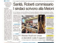 La prima pagina dell’edizione in edicola oggi