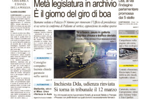 La prima pagina dell’edizione in edicola oggi