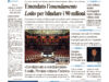 La prima pagina dell’edizione in edicola oggi