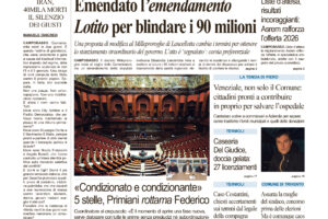 La prima pagina dell’edizione in edicola oggi