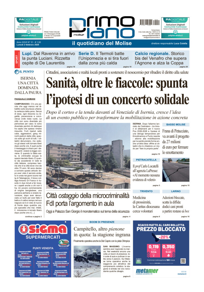 L’edizione completa di Primo Piano Molise del 2 febbraio
