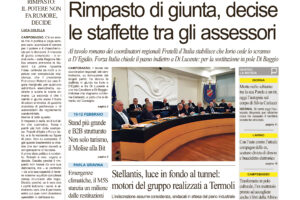 La prima pagina dell’edizione in edicola oggi