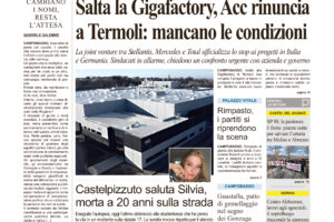 La prima pagina dell’edizione in edicola oggi