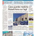 La prima pagina dell’edizione in edicola oggi