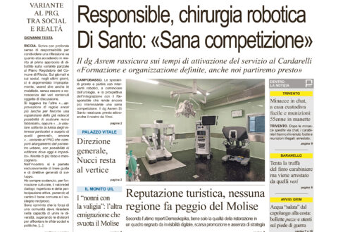 La prima pagina dell’edizione in edicola oggi
