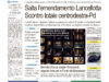 La prima pagina dell’edizione in edicola oggi