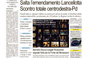 La prima pagina dell’edizione in edicola oggi