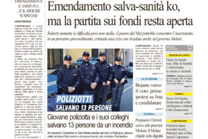 La prima pagina dell’edizione in edicola oggi
