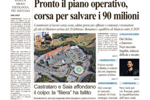 La prima pagina dell’edizione in edicola oggi