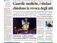 La prima pagina dell’edizione in edicola oggi