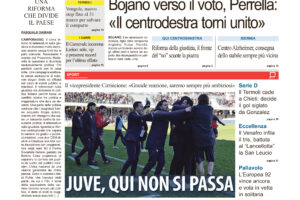 La prima pagina dell’edizione in edicola oggi