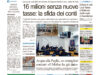 La prima pagina dell’edizione in edicola oggi