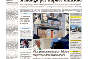 La prima pagina dell’edizione in edicola oggi