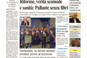 La prima pagina dell’edizione in edicola oggi