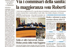 La prima pagina dell’edizione in edicola oggi