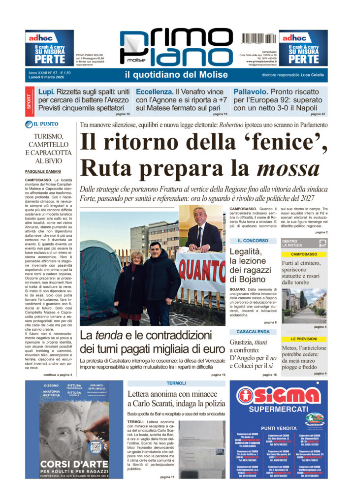 L’edizione completa di Primo Piano Molise del 9 marzo