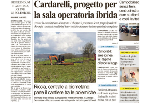 La prima pagina dell’edizione in edicola oggi