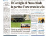 La prima pagina dell’edizione in edicola oggi