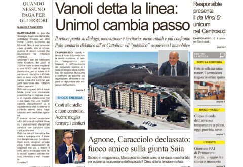 La prima pagina dell’edizione in edicola oggi