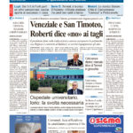La prima pagina dell’edizione in edicola oggi