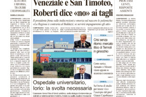 La prima pagina dell’edizione in edicola oggi