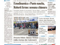 La prima pagina dell’edizione in edicola oggi