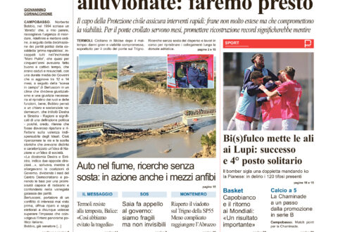 La prima pagina dell’edizione in edicola oggi