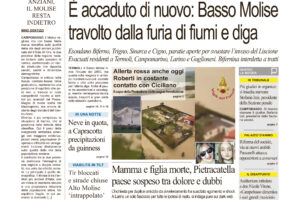 La prima pagina dell’edizione in edicola oggi