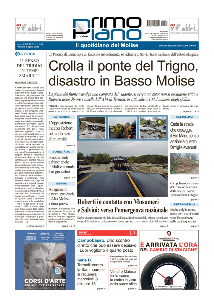 L’edizione completa di Primo Piano Molise del 3 aprile